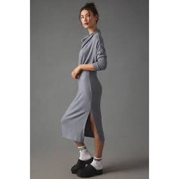 DAILY PRACTICE Draped Cowl Neck Midi Dress in Gray Women’s XXS - Picture 5 of 16